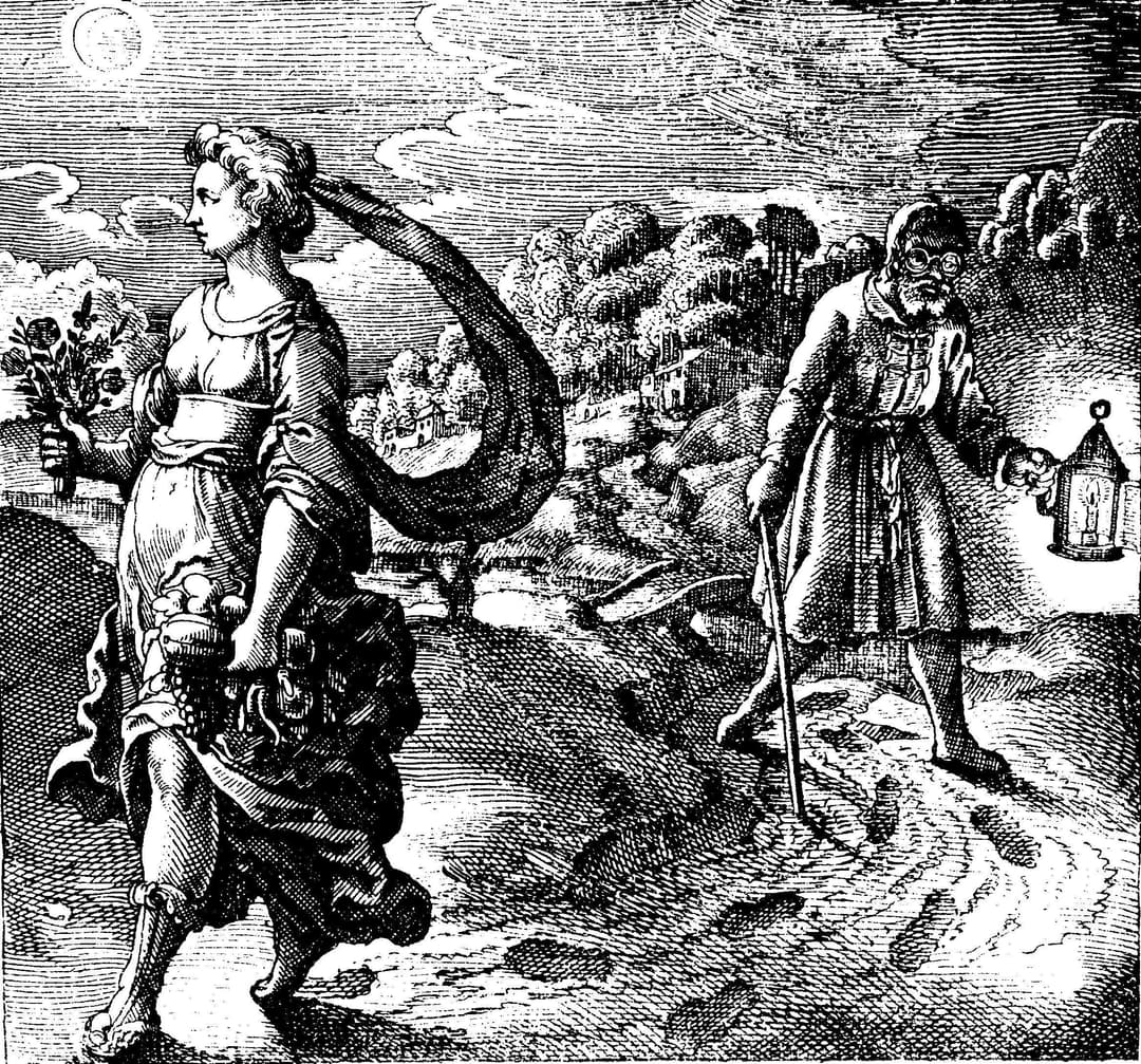 Emblem XLII — Nature as Guide, Michael Maier; engraved by Matthäus Merian