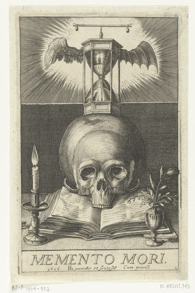 The Hourglass and the Skull, Engraver unknown