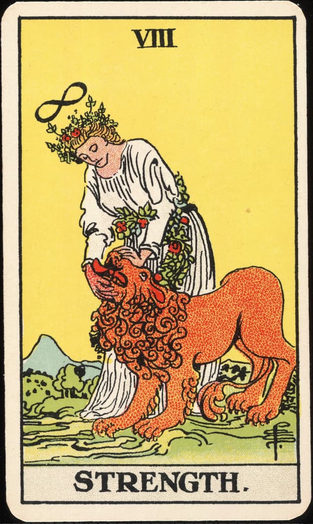 Strength, Pamela Colman Smith, for A. E. Waite