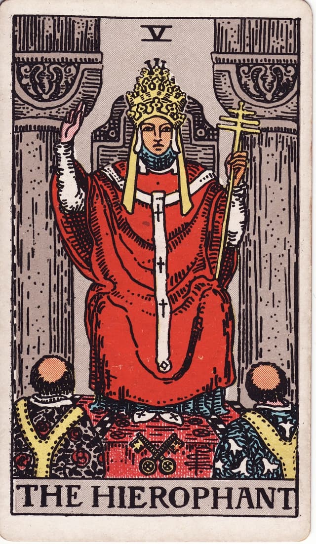 The Hierophant, Pamela Colman Smith, for A. E. Waite