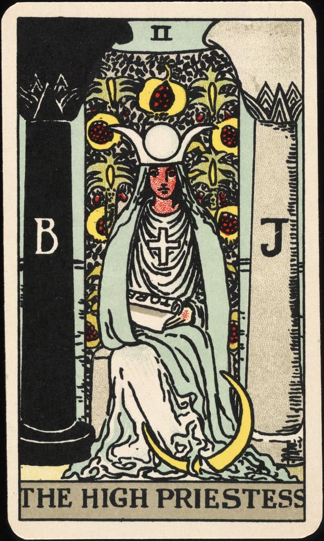 The High Priestess, Pamela Colman Smith, for A. E. Waite