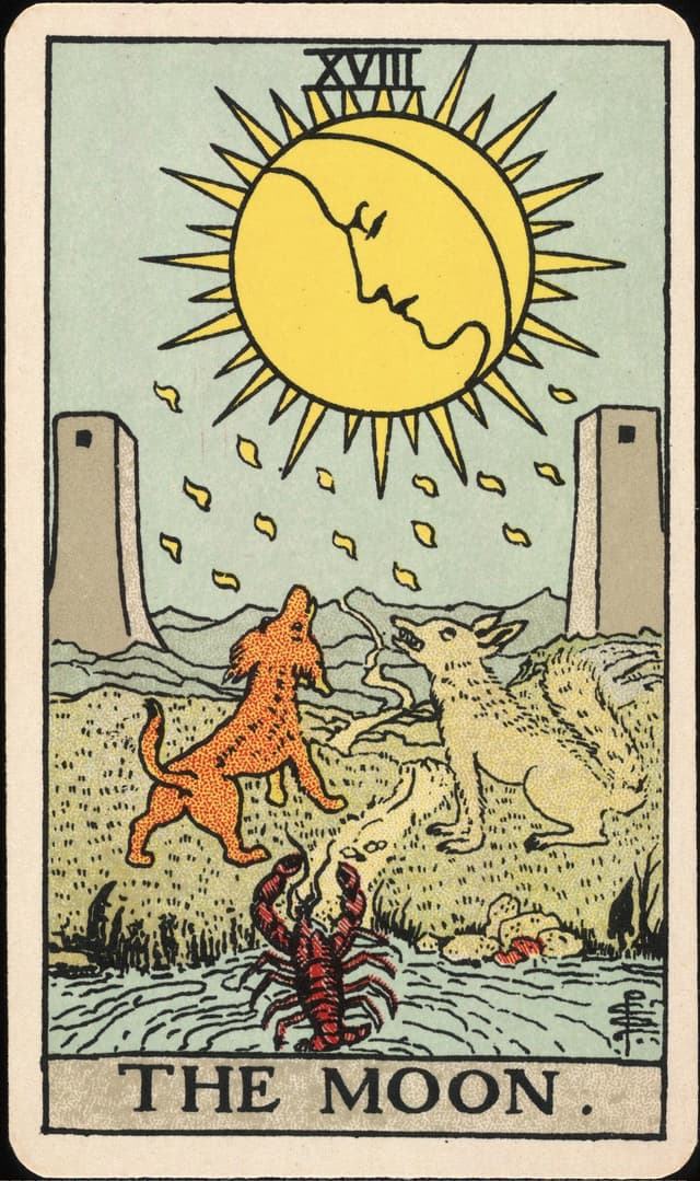 The Moon, Pamela Colman Smith, for A. E. Waite