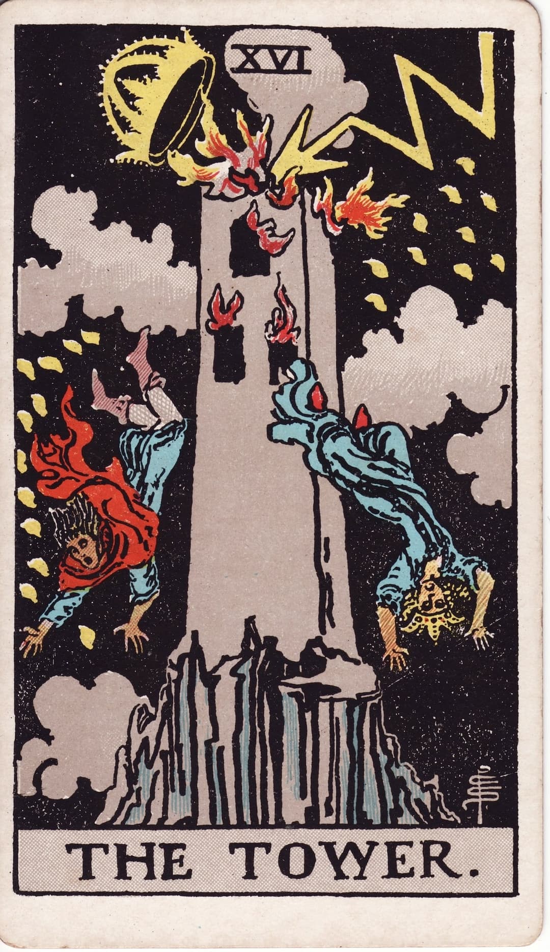 The Tower, Pamela Colman Smith, for A. E. Waite