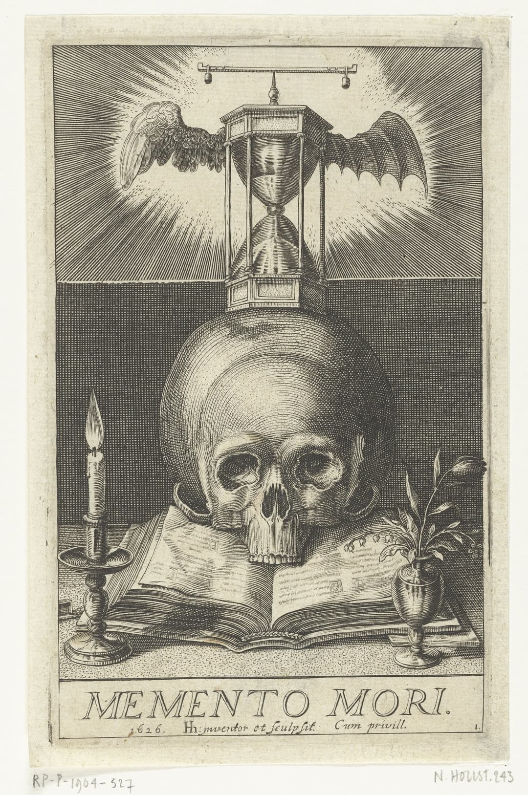 The Hourglass and the Skull, Engraver unknown
