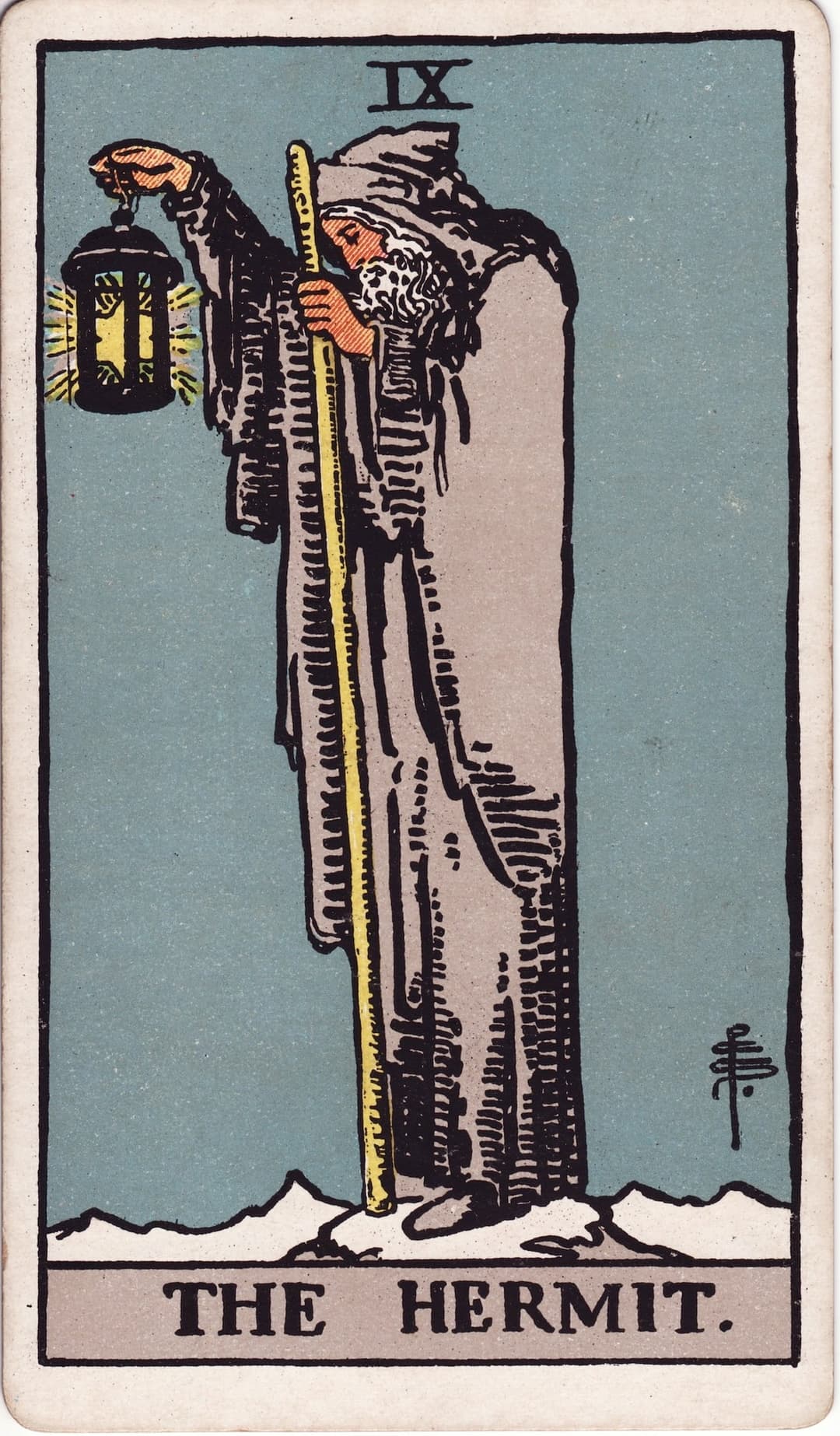 The Hermit, Pamela Colman Smith, for A. E. Waite