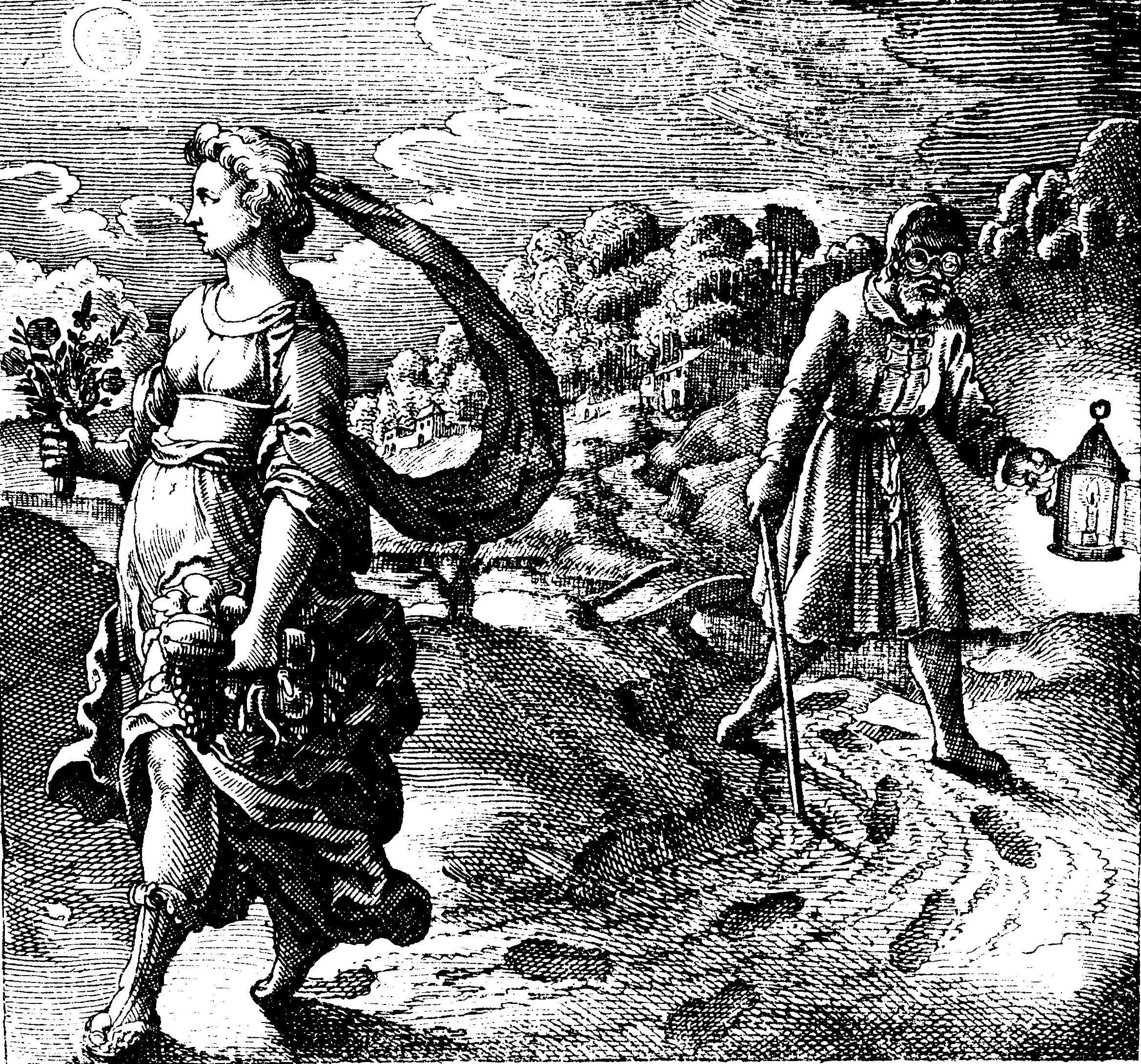 Emblem XLII — Nature as Guide — from Atalanta Fugiens, Michael Maier; engraved by Matthäus Merian, 1617