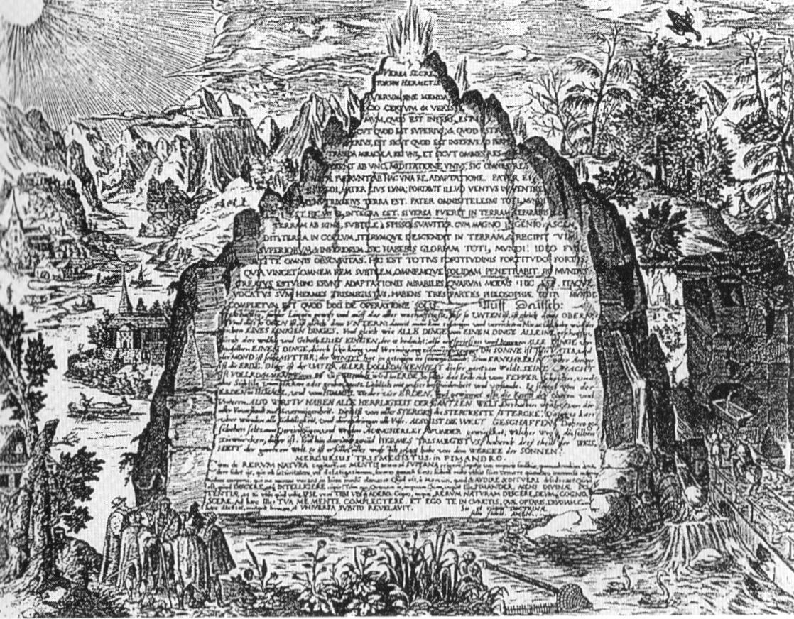 The Emerald Tablet — from the Musaeum Hermeticum, Engraved by Matthäus Merian, c. 1625