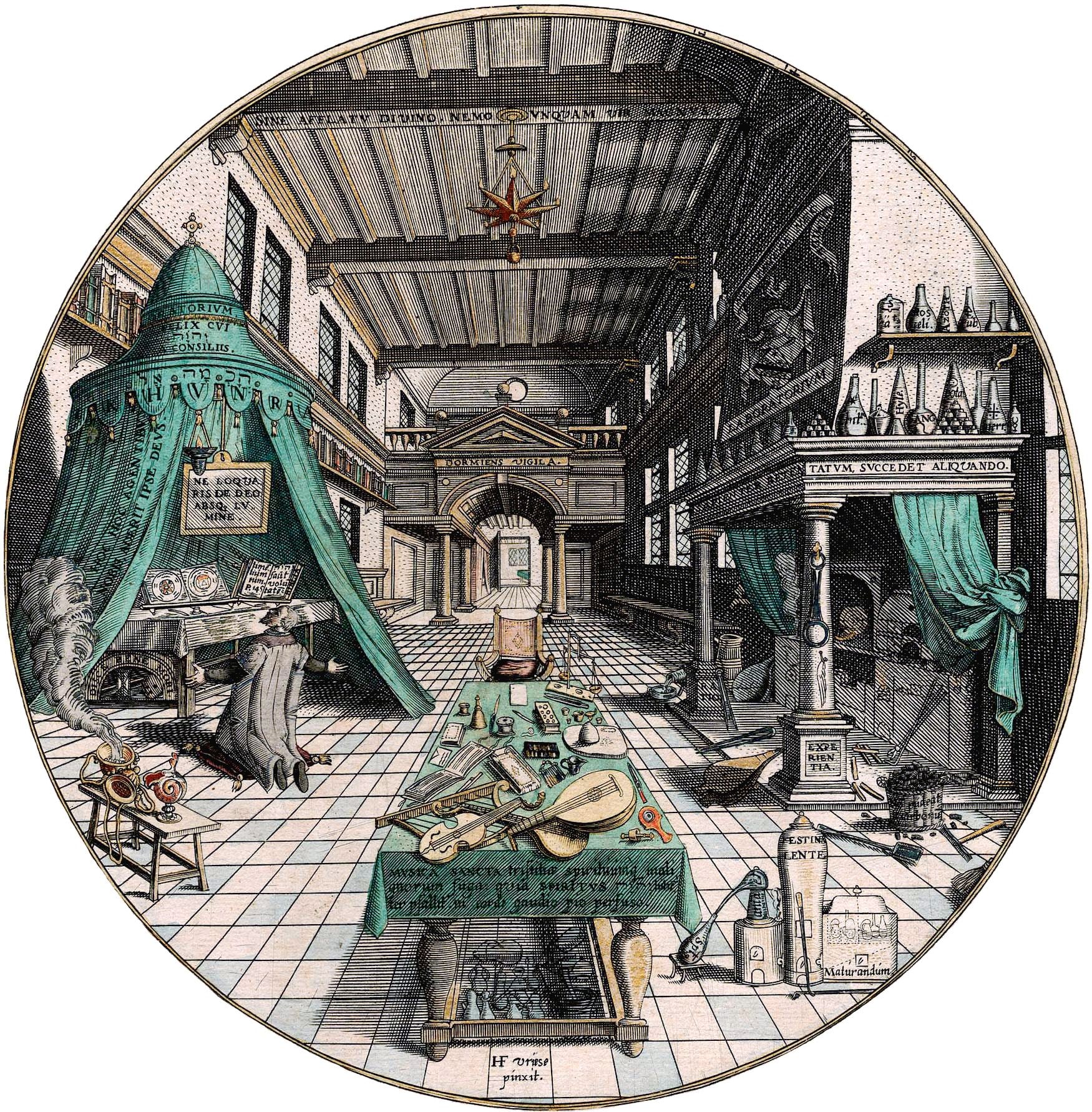The Oratory and the Laboratory — from the Amphitheatrum Sapientiae Aeternae, Heinrich Khunrath, 1595